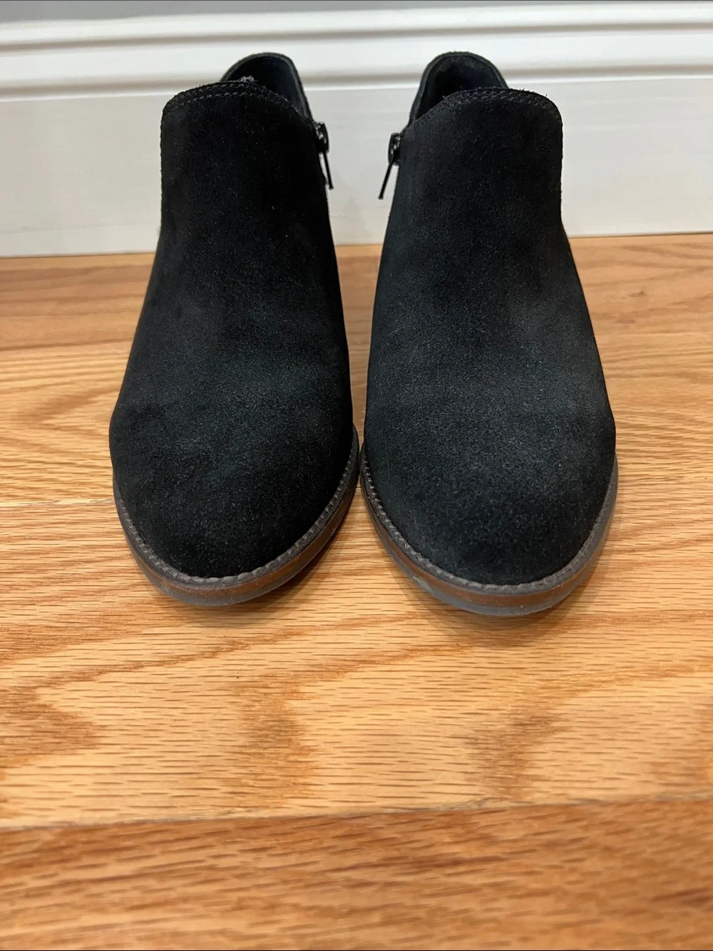 Lucky Brand Women's Black Suede Low Heel Booties